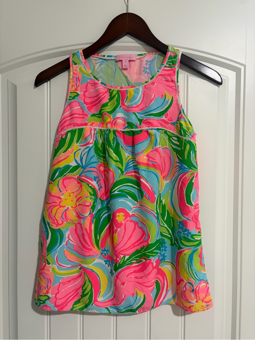 Lilly Pulitzer Neon Pink, Green & Blue Floral Tank